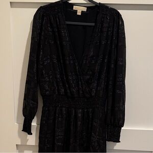 Michael Kors Elegant Black Long Sleeve Short Dress